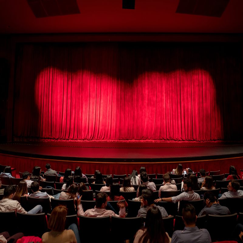 The audience waiting for the curtains to open.