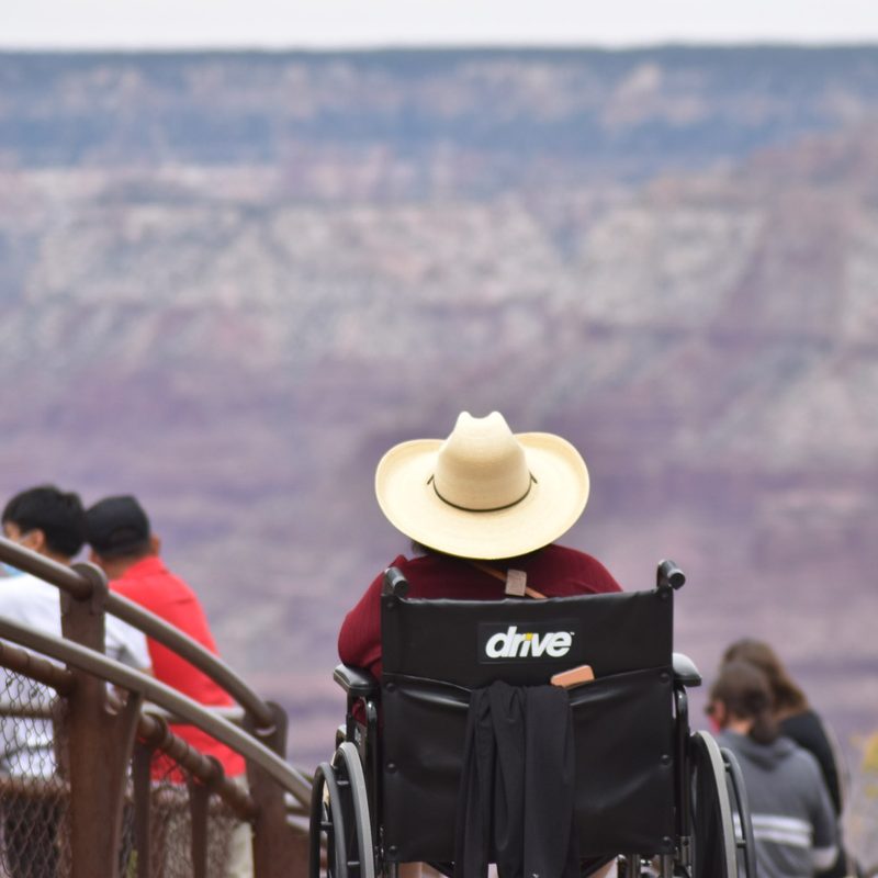 Man in a wheelchair at Grand Canyon National Park
