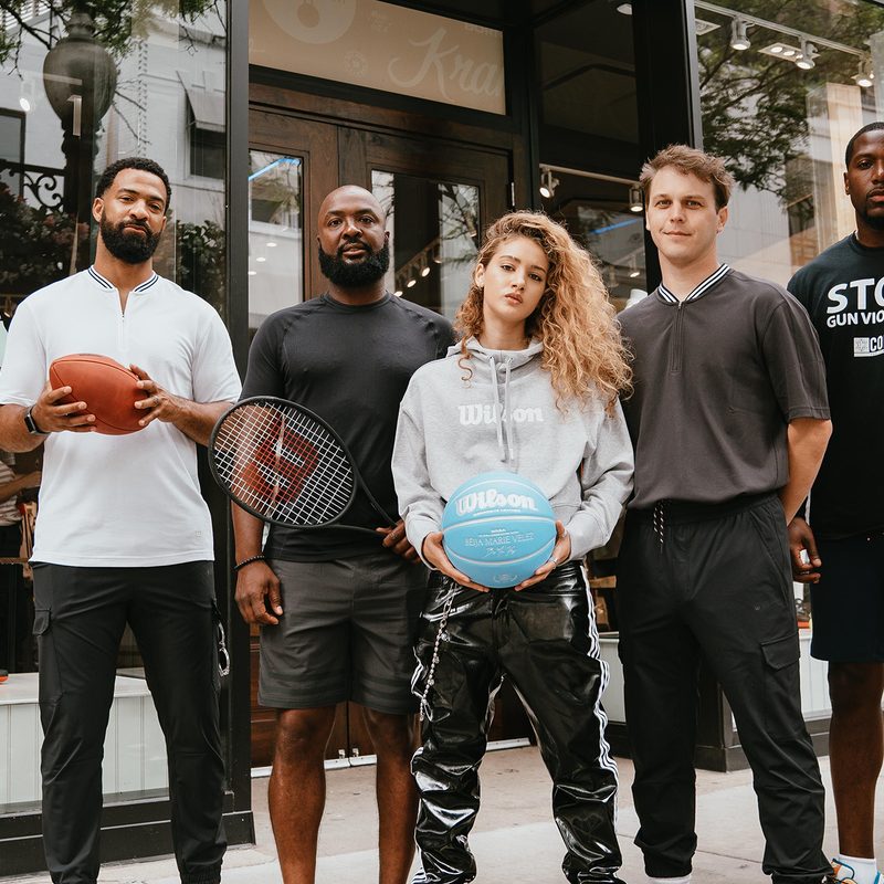 Group of people in front of wilson store
