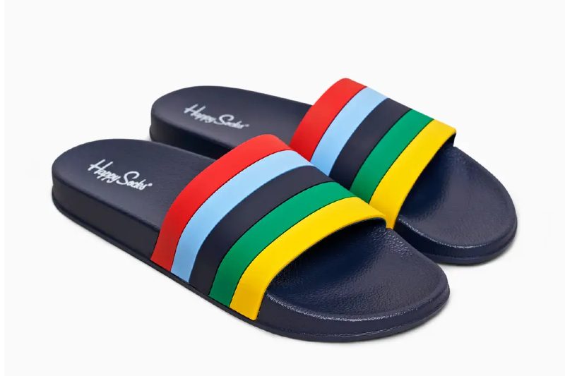 Happy Socks Striped Pool Slides