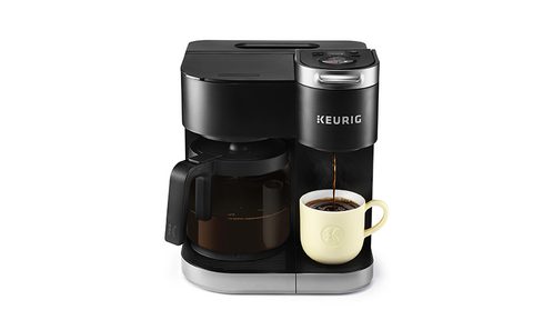 Keurig K-Duo Single Serve K-Cup Pod & Carafe Coffee Maker on a white background.