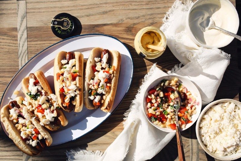 Maille Mexican street corn hot dog