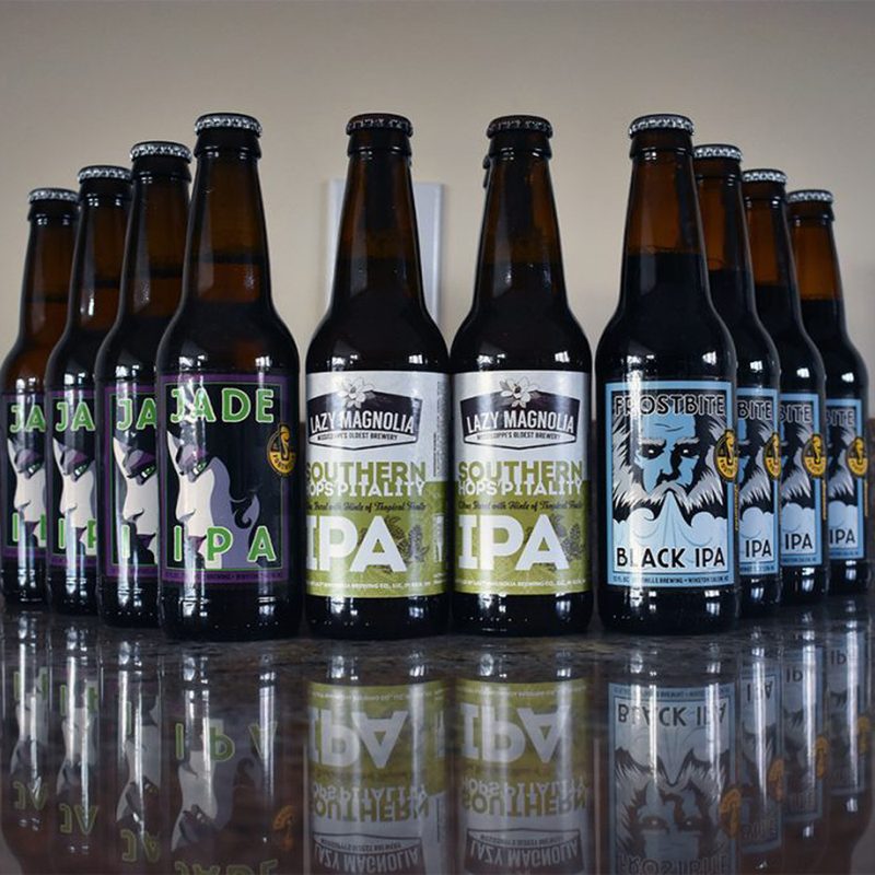 Bottles of Jade IPA, Frostbite Black IPA, and Southern Hops’Pitality from the Microbrewed Beer of the Month Club.
