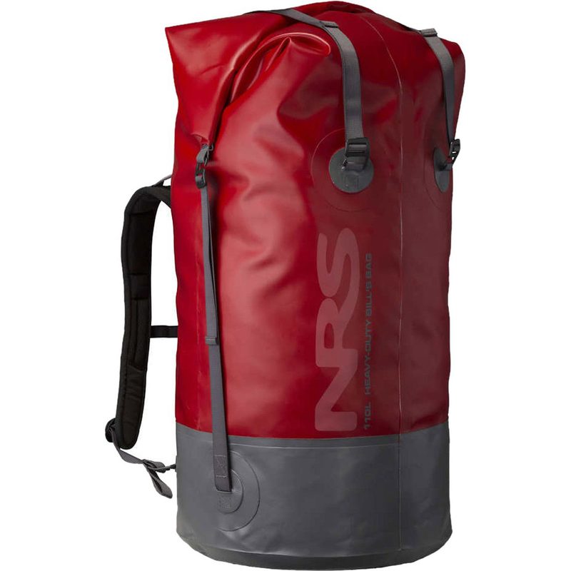 A red NRS Heavy-Duty Bill's Bag Dry Bag on a white background.