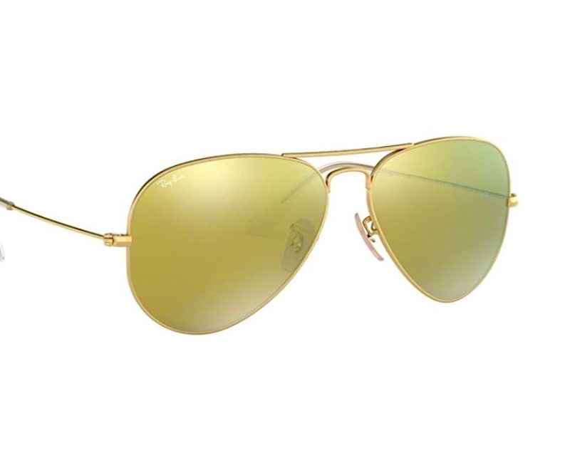 Ray-Ban RB3025 Classic Mirrored Sunglasses on white bg