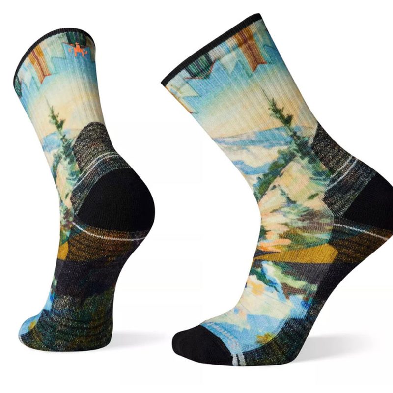 Smartwool Hike Light Cushion Mountain Print Crew Socks