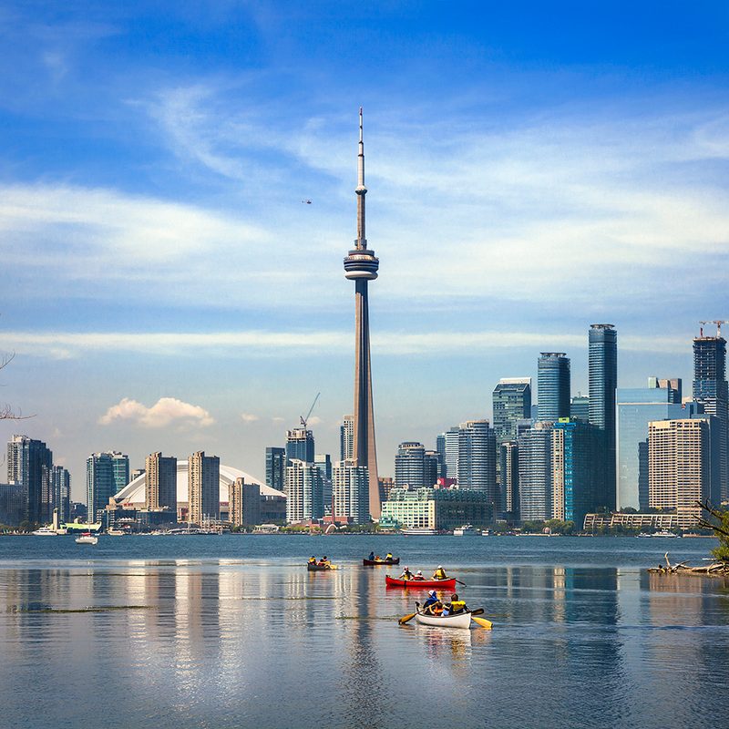 Boating in Lake Ontario, Toronto, Canada.