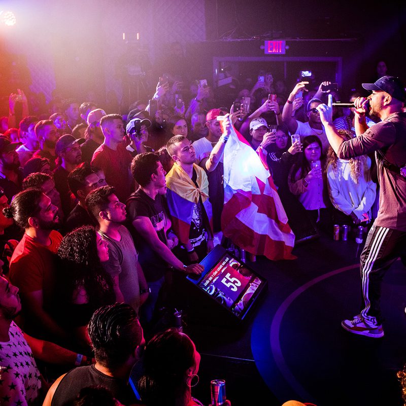 William Manzano Serrano aka "Yartzi" battles during Batalla de los Gallos US Finals at Wynwood Factory in Miami, Florida on 18 of October, 2019.