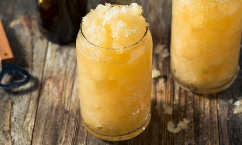 Homemade Frozen Beer Slushie Cocktail in a Glass.