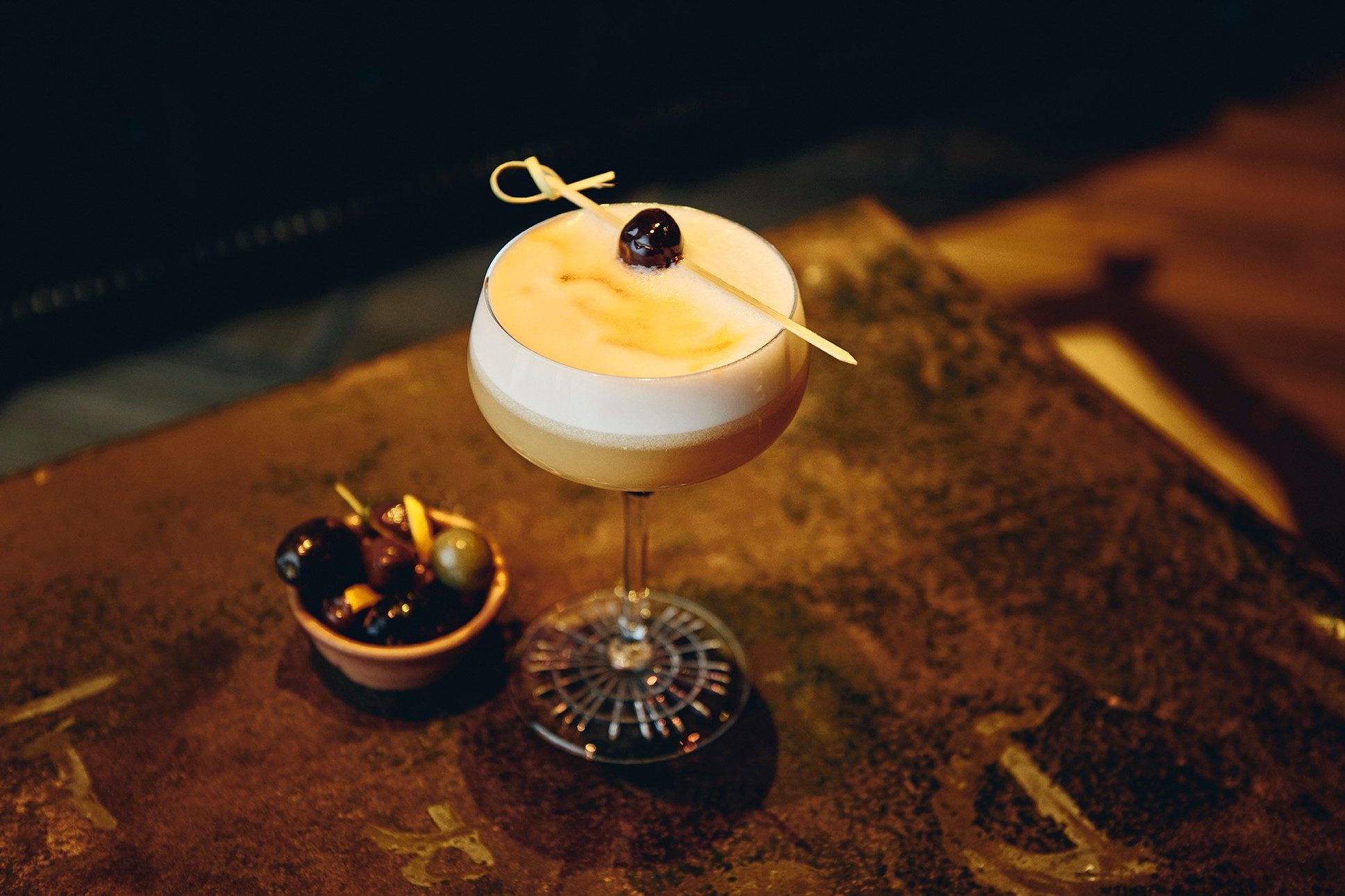 Amaretto Sour cocktail at The Carousel in Houston.