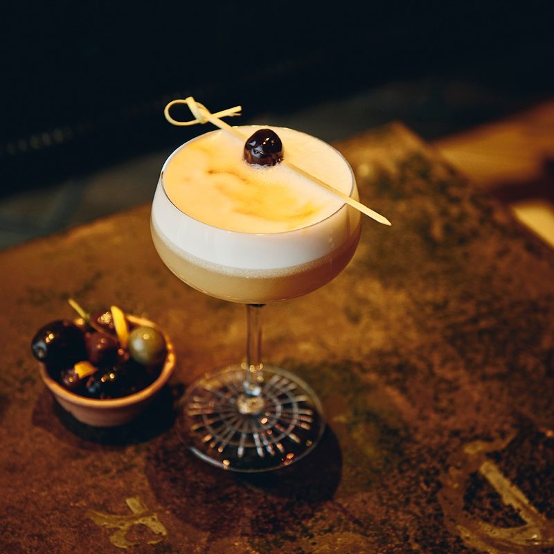 Amaretto Sour cocktail at The Carousel in Houston.