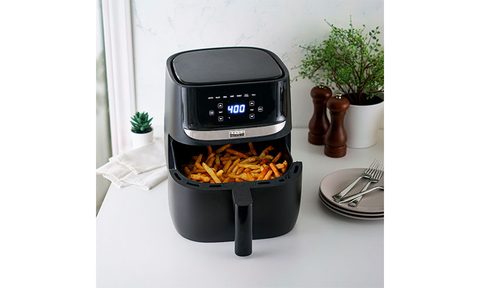 Bella Pro Series - 6-quart Touchscreen Air Fryer 2 placed on a kitchen countertop.