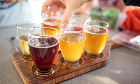 Flight of beers.