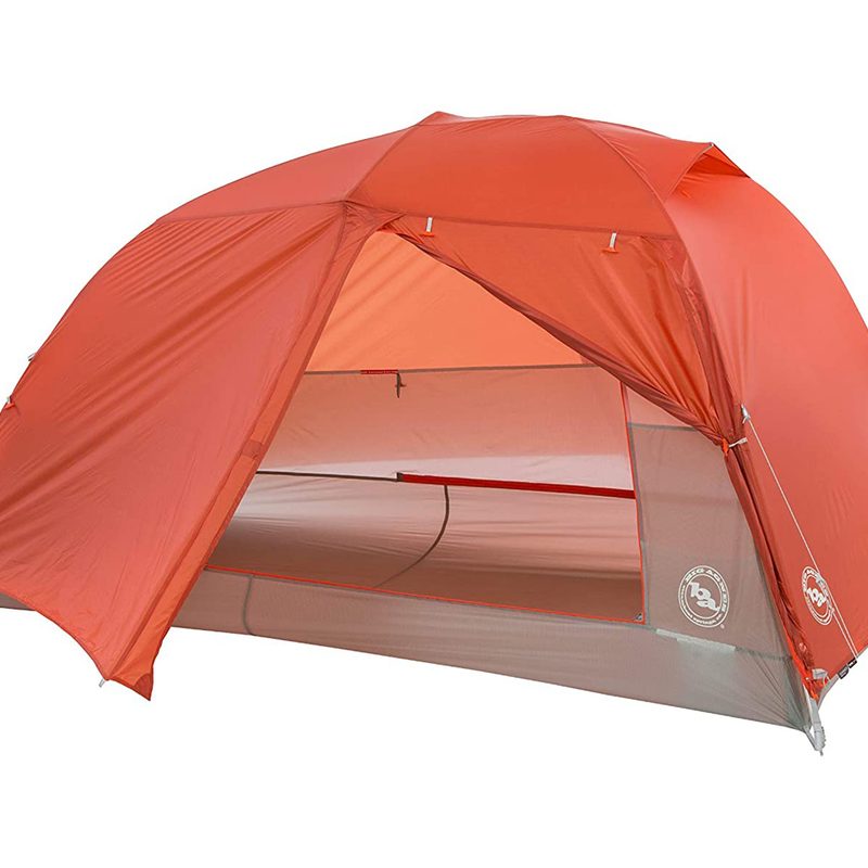 An orange Big Agnes Copper Spur HV UL2 on white background.