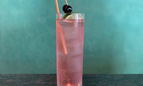 Big Shirley Cocktail on table.