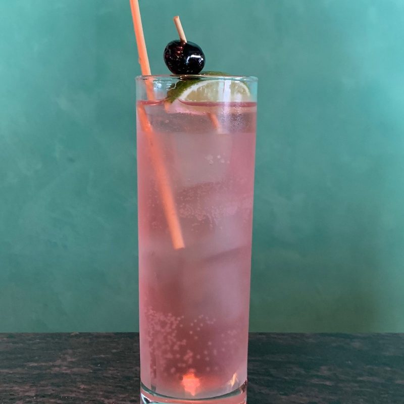 Big Shirley Cocktail on table.