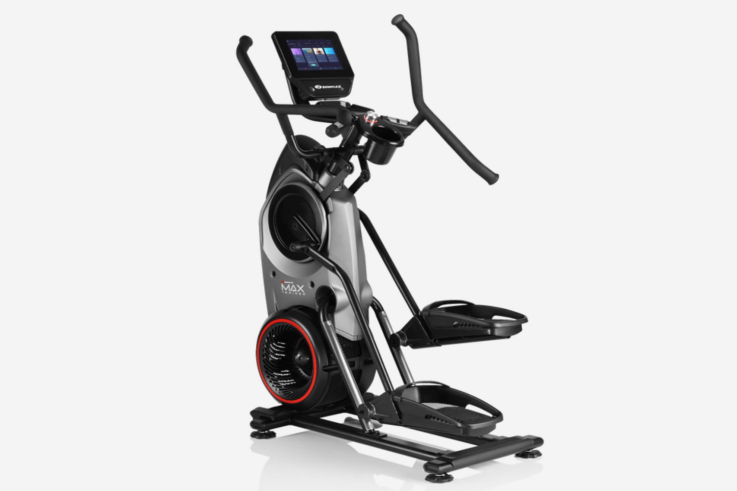 Bowflex Max Trainer M9 elliptical on gray background.