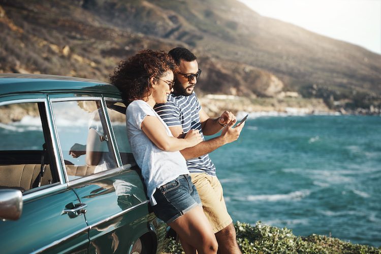 Couple heading out on a road trip