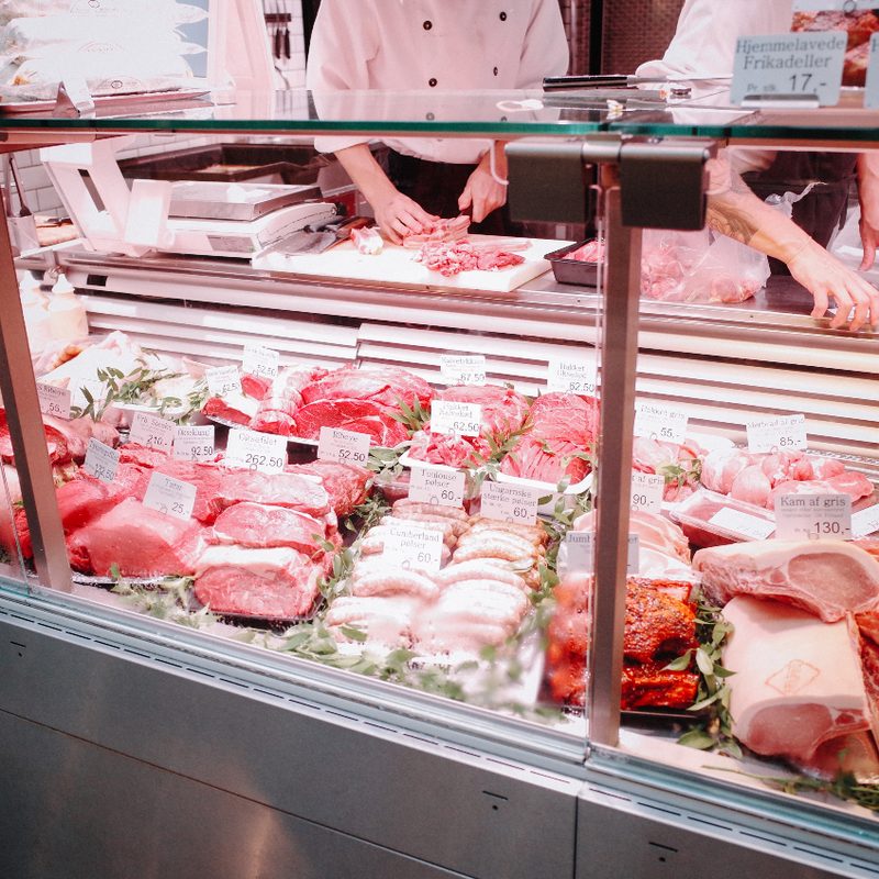 Butcher shop counter in Denmark