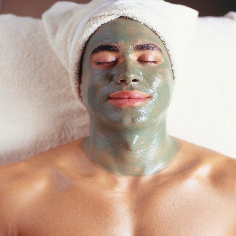 A man with a facial mask.