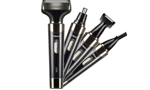 Cshidworld's 4-in-1 electric trimmer set on white background.