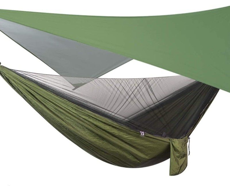 firiner camping hammock in green.