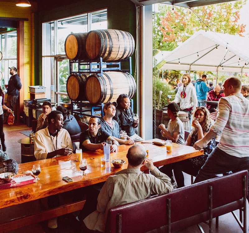 Freemont Urban Beer Garden in Seattle on a morning.