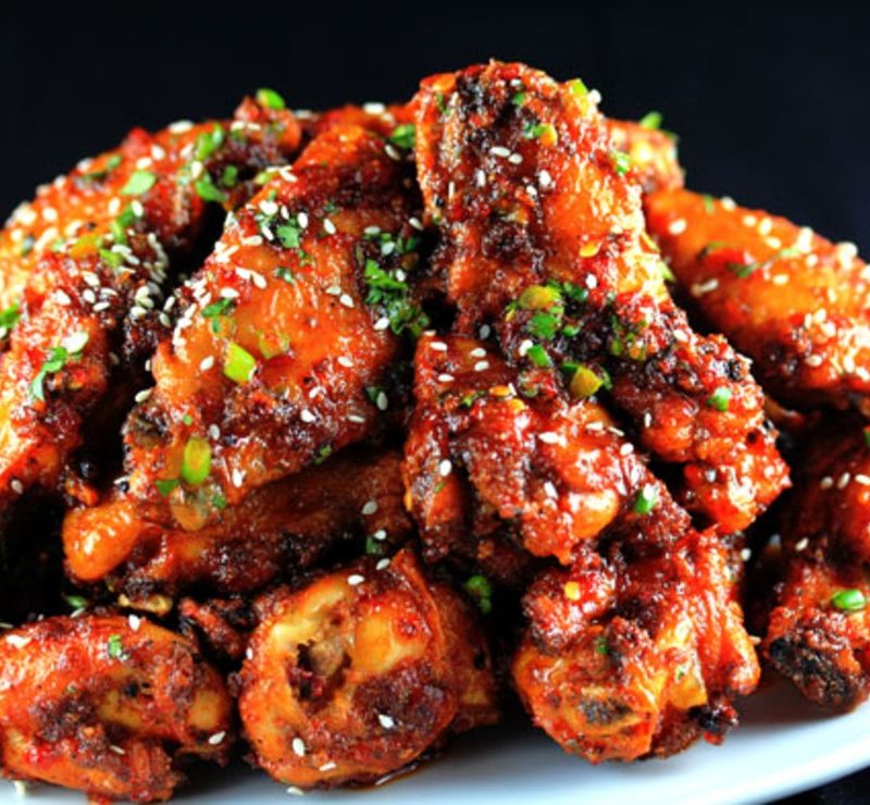 Sweet and spicy garlic ginger chicken wings