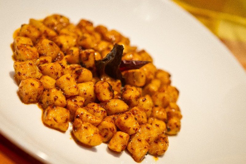 Potato dish gnocchi de papete.