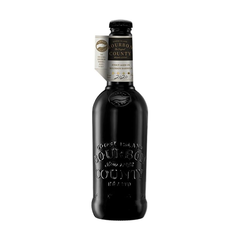 Goose Island Bourbon County beer bottle.