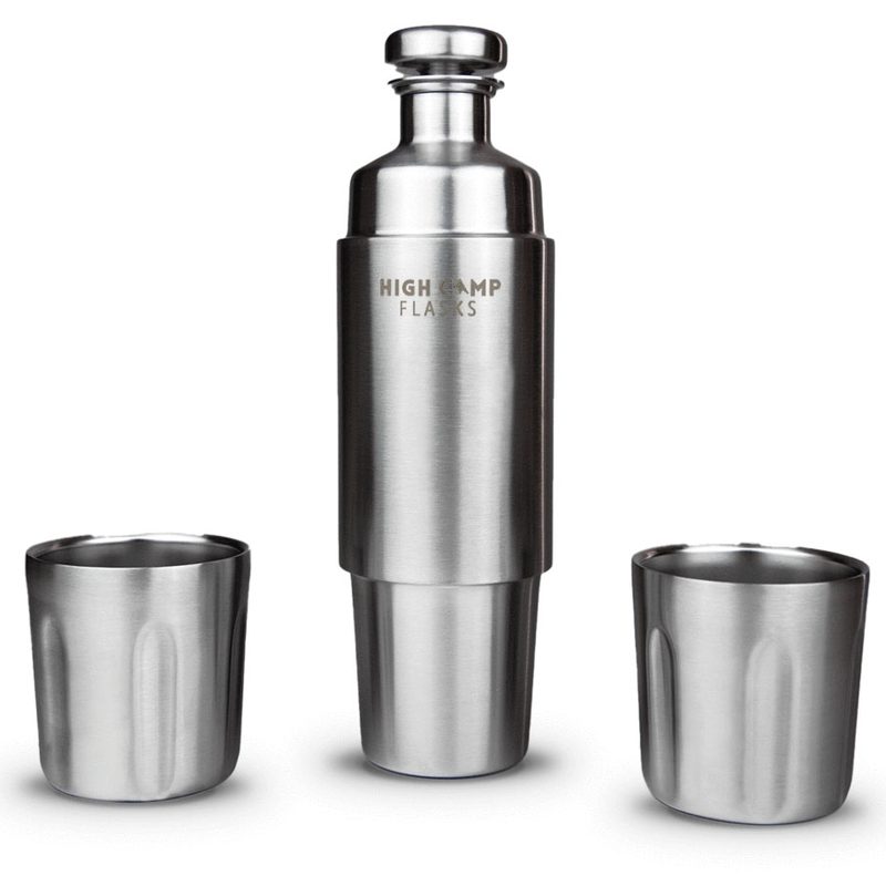 High Camp Firelight 750 Flask with enough room for a full bottle of liquor.