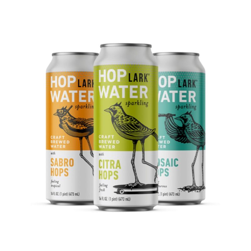Hoplark Sparkling Water can trio.