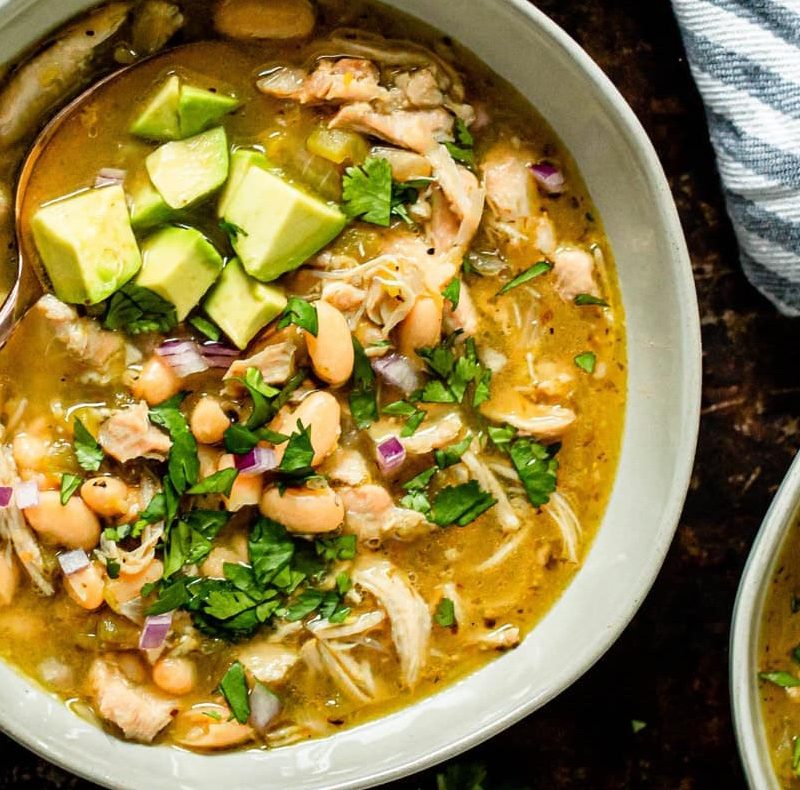 Salsa verde chicken soup