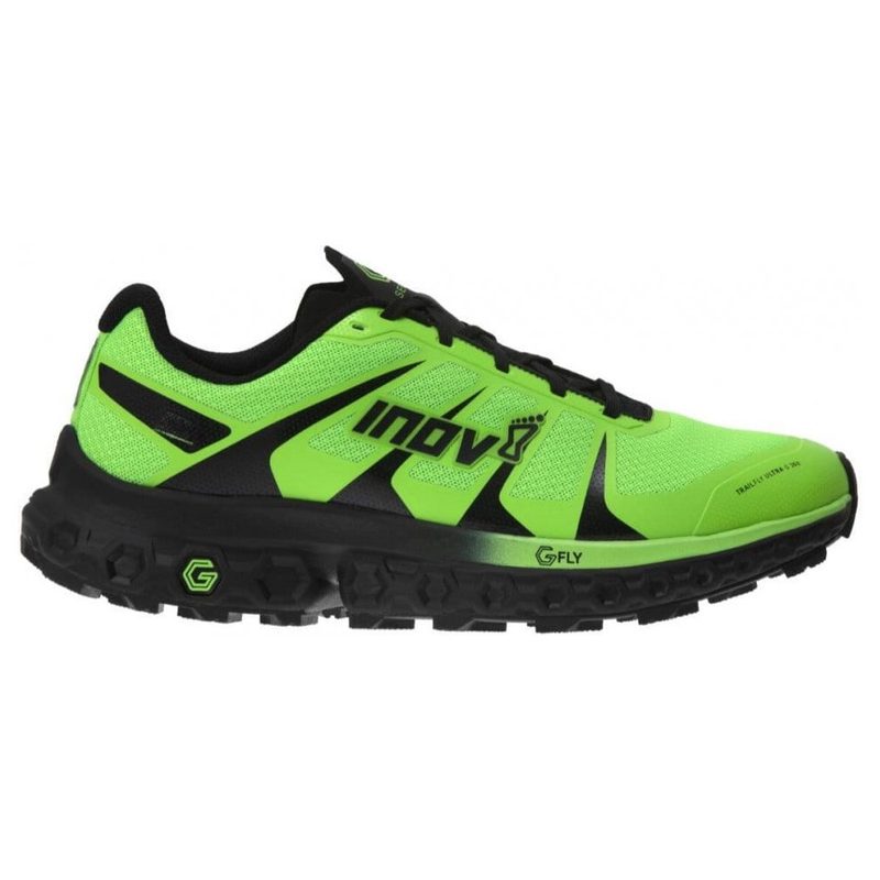 The Inov-8 Trailfly Ultra G 300 Max in Green and Black.