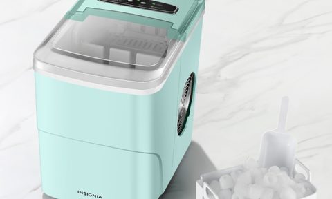 Insignia 26-Pound Portable and Countertop Ice Maker with prepared cubes.