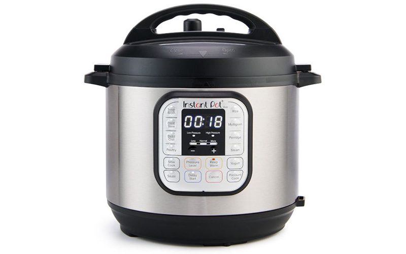 Instant Pot Duo Mini 3-quart 7-in-1 on a white background.