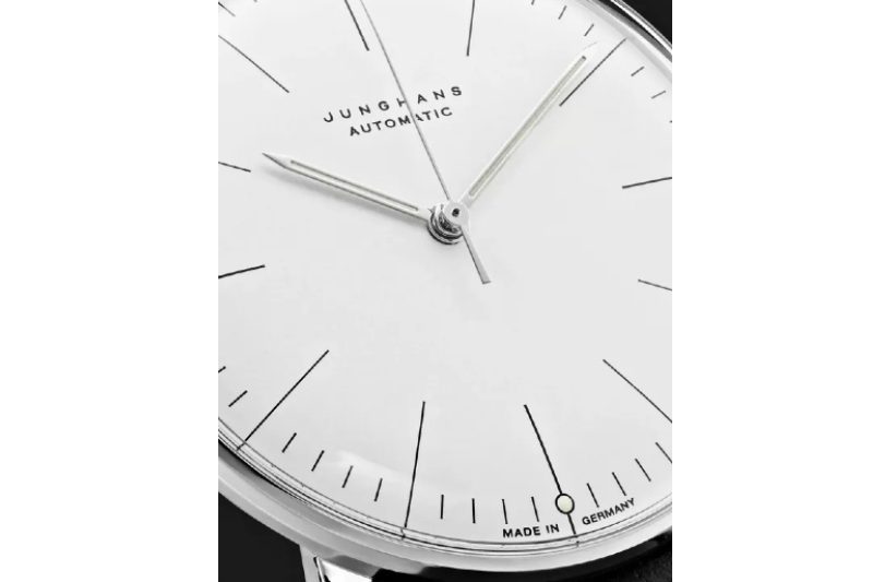 Close up view of Junghans Max Bill Automatic Watch.
