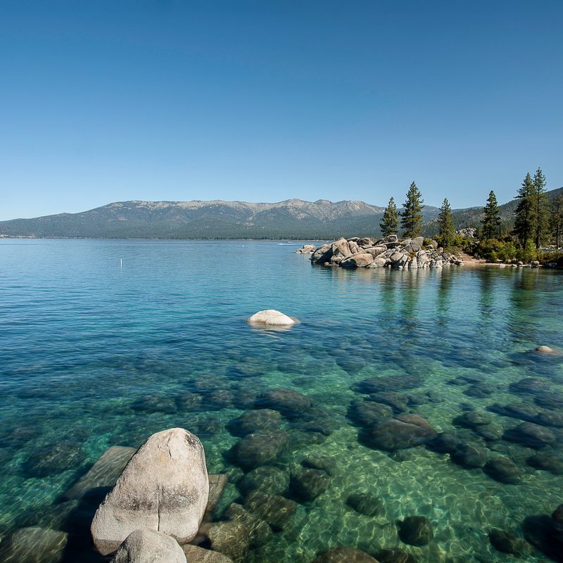 Lake Tahoe summer views across the lake.