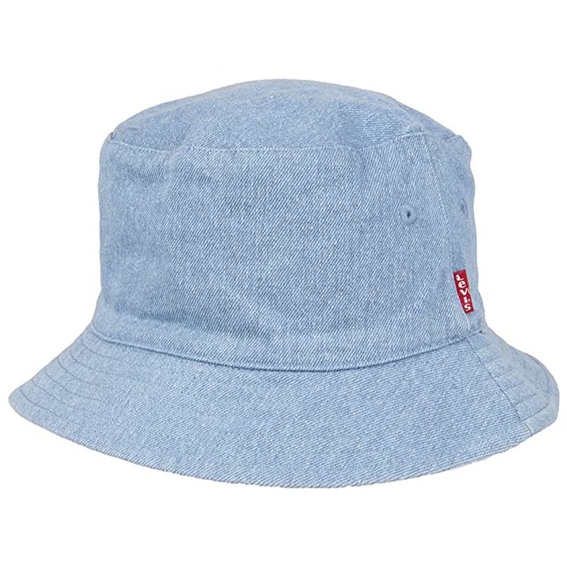 A blue Levi's Reversible Bucket Hat on white background.