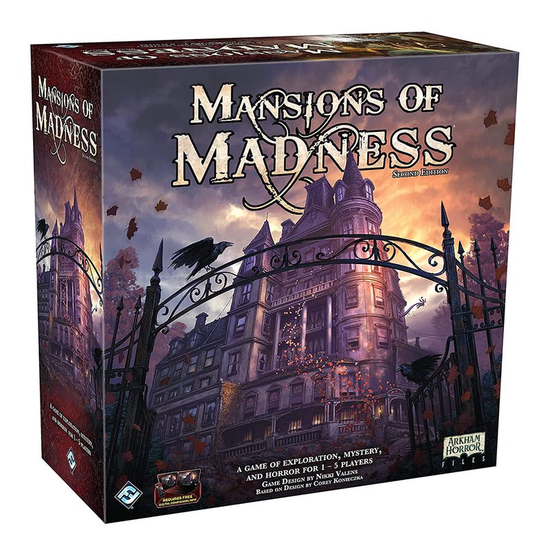 Mansion of Madness board game on white background.
