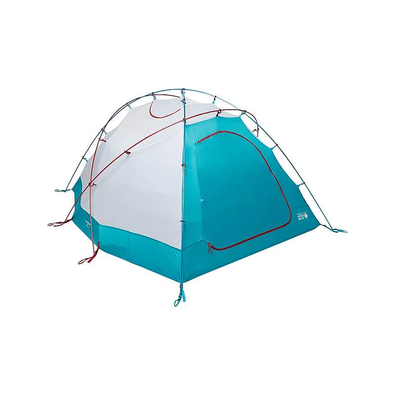 A blue Mountain Hardwear Trango 4 on white background.