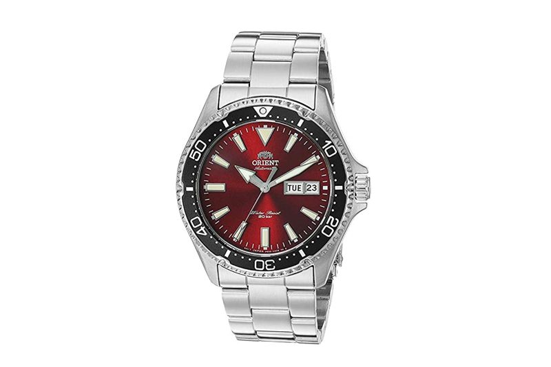 Orient Kamasu Stainless Steel Watch on a white background.