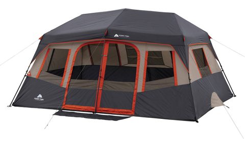 Ozark Trail 10-Person Instant Camping Tent set up on white background.