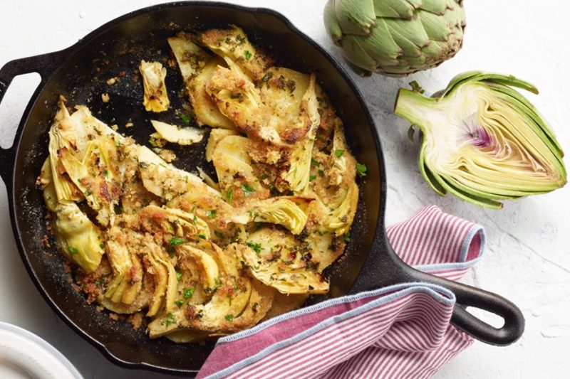 Potato artichoke torte by Amy Riolo.