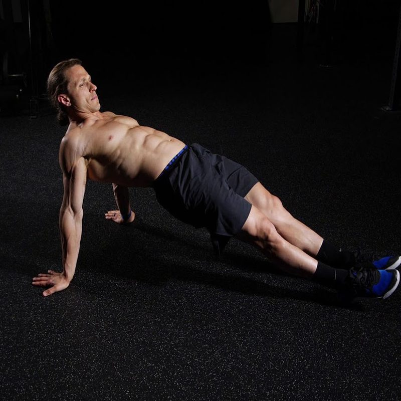 Marcus Filly doing a reverse plank.