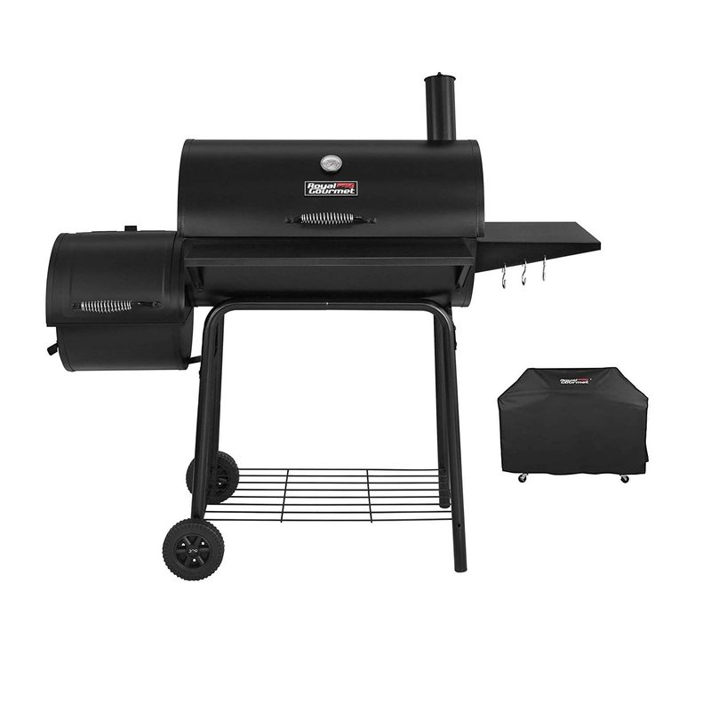 Royal Gourmet Charcoal Grill with Offset Smoker and cover