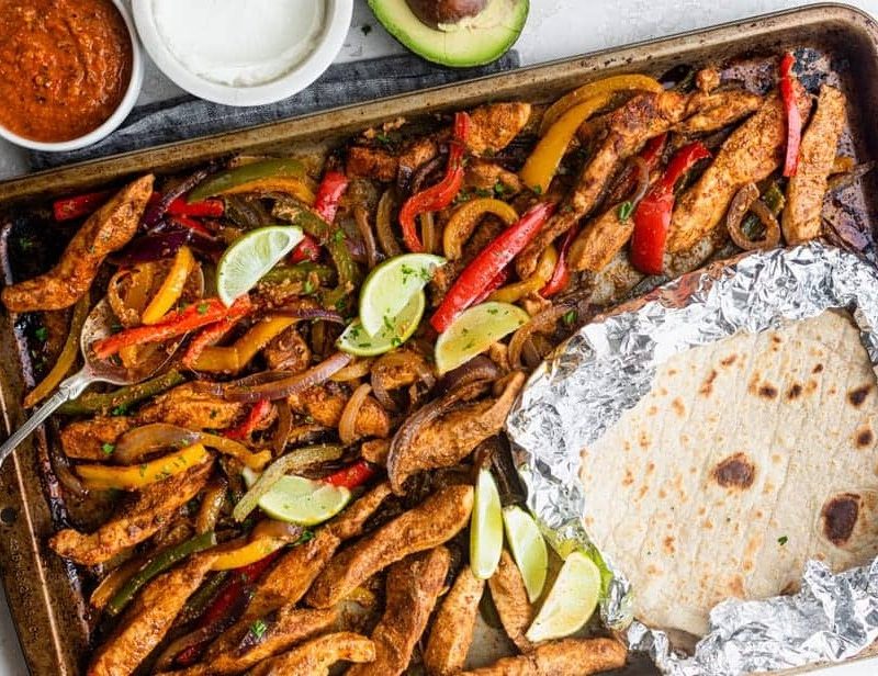 Sheet pan chicken fajitas