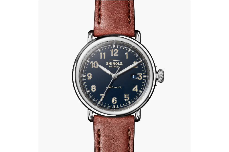 Shinola Runwell Automatic Watch on a white background.