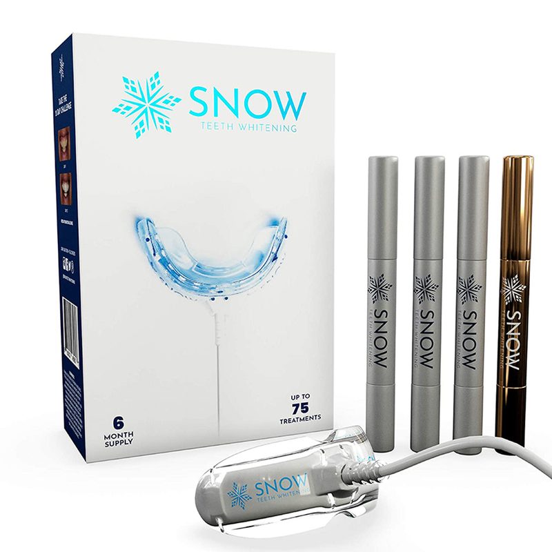 Snow teeth whitening kit on white background.