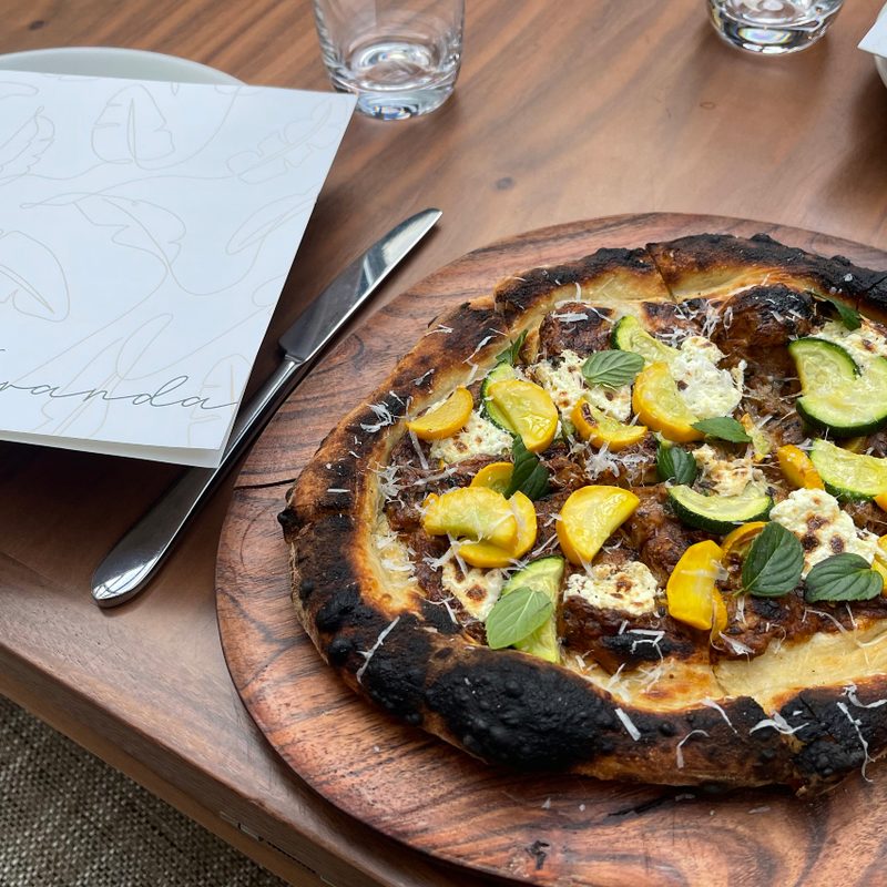 Wood-fired Summer Flatbread with Squash and Ricotta from Veranda